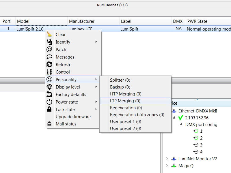 LumiNet Monitor RDM