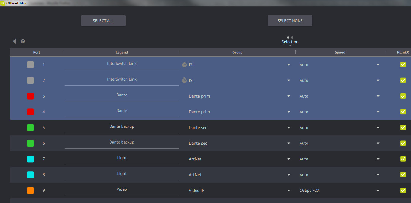 Configuration des switchs